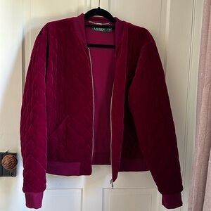 Lauren Ralph Lauren quilted magenta bomber jacket women’s size XL